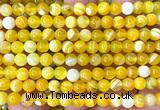 CAA6361 15 inches 6mm round yellow banded agate beads wholesale