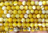 CAA6362 15 inches 8mm round yellow banded agate beads wholesale