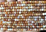 CAA6365 15 inches 4mm round orange banded agate beads wholesale