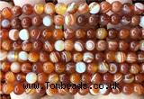 CAA6381 15 inches 6mm round red banded agate beads wholesale