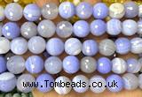 CAA6424 15 inches 12mm round blue banded agate beads wholesale