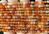 CAA6438 15 inches 4mm faceted round red agate beads wholesale