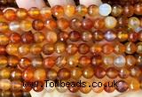 CAA6440 15 inches 8mm faceted round red agate beads wholesale