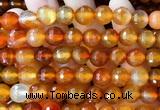 CAA6442 15 inches 12mm faceted round red agate beads wholesale
