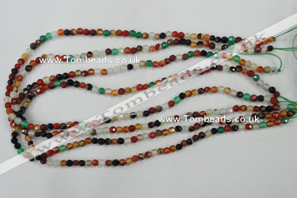 CAA706 15.5 inches 4mm faceted round fire crackle agate beads