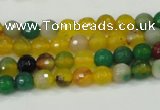 CAA708 15.5 inches 6mm faceted round fire crackle agate beads