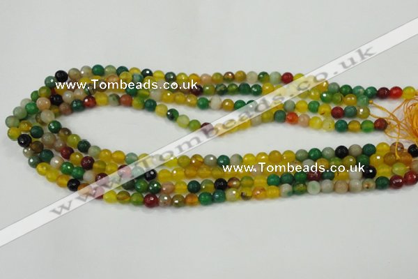 CAA708 15.5 inches 6mm faceted round fire crackle agate beads