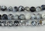 CAA709 15.5 inches 6mm faceted round fire crackle agate beads