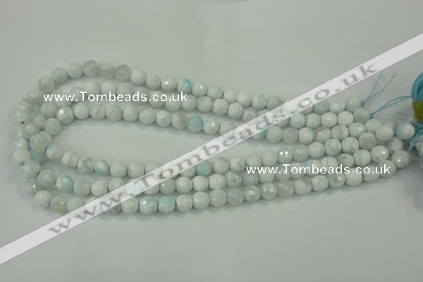 CAA710 15.5 inches 8mm faceted round fire crackle agate beads