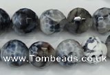 CAA721 15.5 inches 14mm faceted round fire crackle agate beads