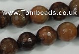 CAA722 15.5 inches 14mm faceted round fire crackle agate beads