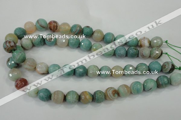 CAA725 15.5 inches 14mm faceted round fire crackle agate beads