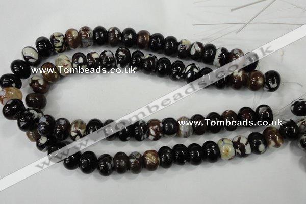 CAA733 15.5 inches 10*14mm rondelle fire crackle agate beads