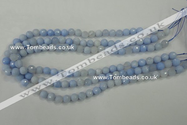 CAA735 15.5 inches 6mm faceted round blue lace agate beads wholesale