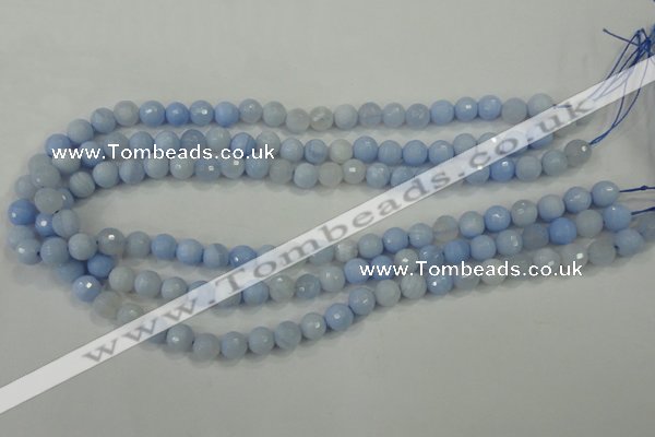 CAA736 15.5 inches 8mm faceted round blue lace agate beads wholesale