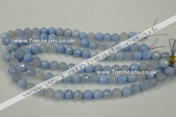 CAA737 15.5 inches 10mm faceted round blue lace agate beads wholesale