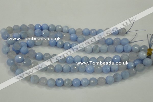 CAA738 15.5 inches 12mm faceted round blue lace agate beads wholesale