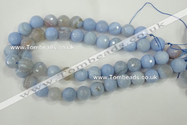 CAA741 15.5 inches 18mm faceted round blue lace agate beads