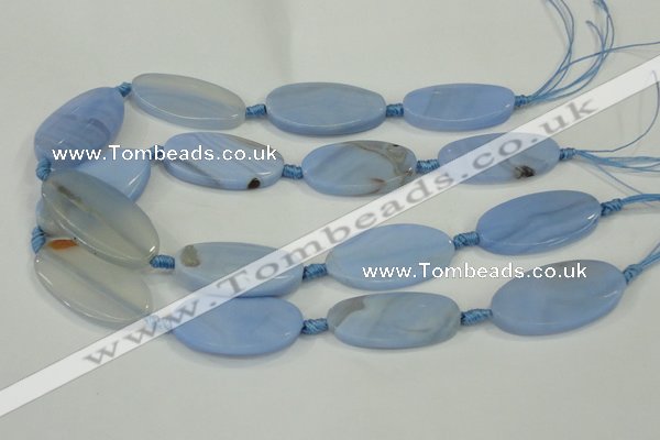 CAA743 15.5 inches 21*40mm oval blue lace agate beads wholesale