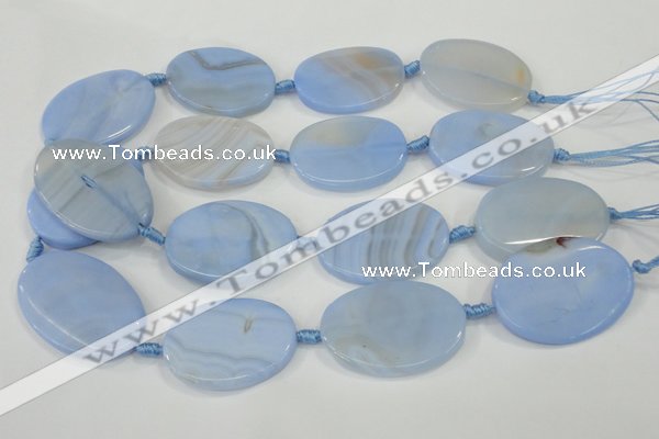 CAA745 15.5 inches 25*40mm oval blue lace agate beads wholesale