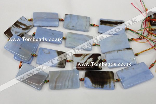 CAA748 15.5 inches 25*40mm rectangle blue lace agate beads wholesale