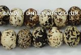 CAA755 15.5 inches 10*14mm rondelle wooden agate beads wholesale