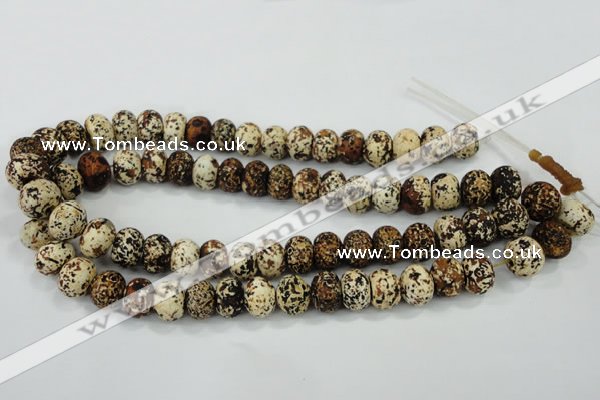 CAA755 15.5 inches 10*14mm rondelle wooden agate beads wholesale