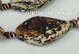 CAA758 15.5 inches 20*40mm twisted marquise wooden agate beads