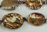 CAA760 15.5 inches 14*18mm twisted oval wooden agate beads