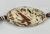 CAA761 15.5 inches 21*40mm twisted oval wooden agate beads