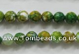 CAA790 15.5 inches 8mm faceted round fire crackle agate beads