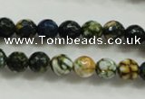 CAA792 15.5 inches 8mm faceted round fire crackle agate beads