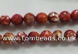 CAA794 15.5 inches 8mm faceted round fire crackle agate beads