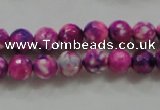 CAA795 15.5 inches 8mm faceted round fire crackle agate beads