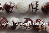 CAA806 15.5 inches 14mm faceted round fire crackle agate beads