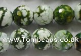 CAA808 15.5 inches 14mm faceted round fire crackle agate beads