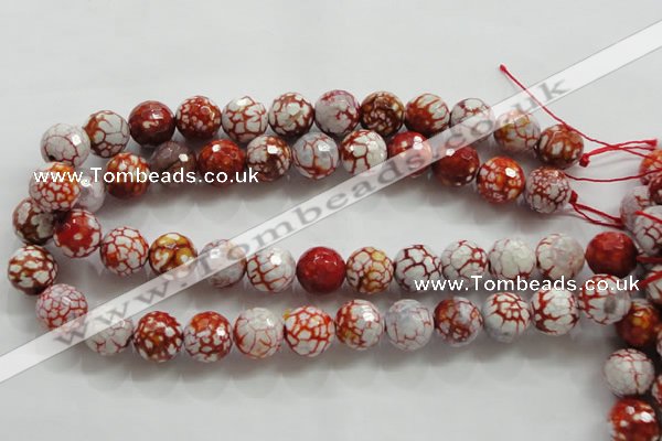 CAA811 15.5 inches 16mm faceted round fire crackle agate beads