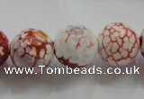 CAA812 15.5 inches 16mm faceted round fire crackle agate beads