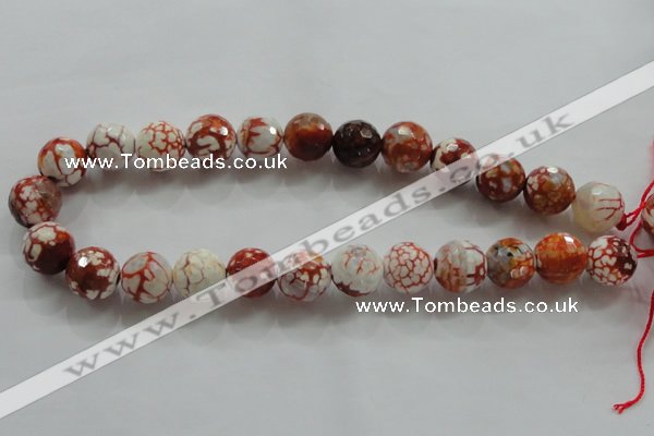 CAA812 15.5 inches 16mm faceted round fire crackle agate beads