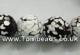 CAA821 15.5 inches 18mm faceted round fire crackle agate beads