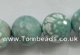 CAA823 15.5 inches 20mm faceted round fire crackle agate beads