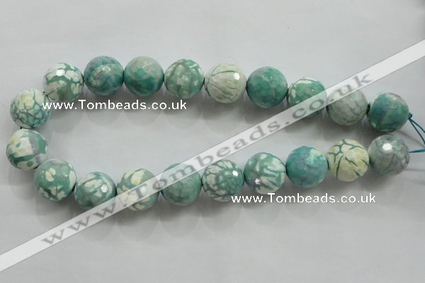 CAA823 15.5 inches 20mm faceted round fire crackle agate beads