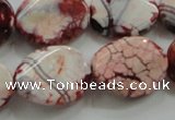 CAA835 15.5 inches 15*20mm twisted oval fire crackle agate beads