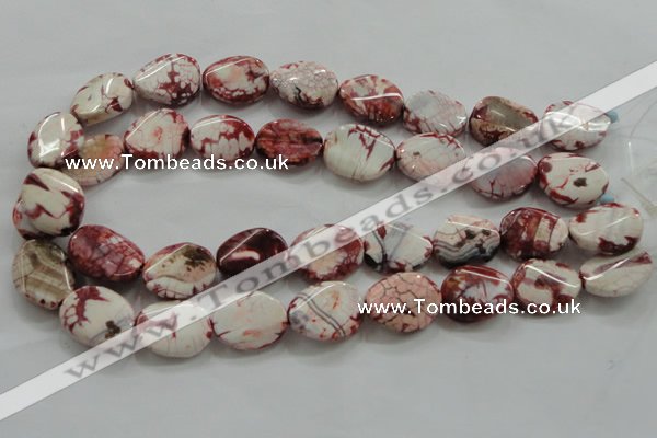 CAA835 15.5 inches 15*20mm twisted oval fire crackle agate beads