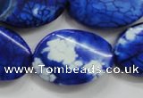 CAA839 15.5 inches 20*30mm twisted oval fire crackle agate beads