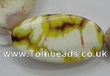 CAA842 15.5 inches 20*40mm twisted oval fire crackle agate beads