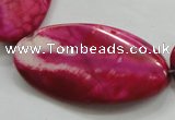 CAA844 15.5 inches 22*40mm twisted oval fire crackle agate beads