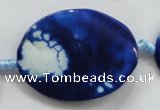 CAA847 15.5 inches 30*40mm twisted oval fire crackle agate beads