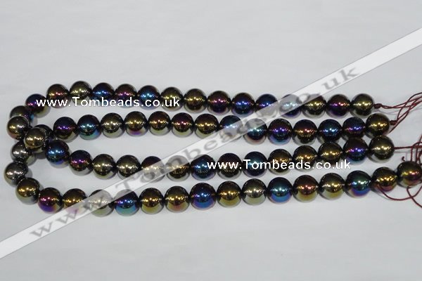 CAA851 15.5 inches 12mm round AB-color black agate beads