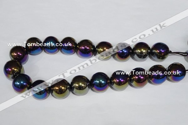 CAA852 15.5 inches 22mm round AB-color black agate beads